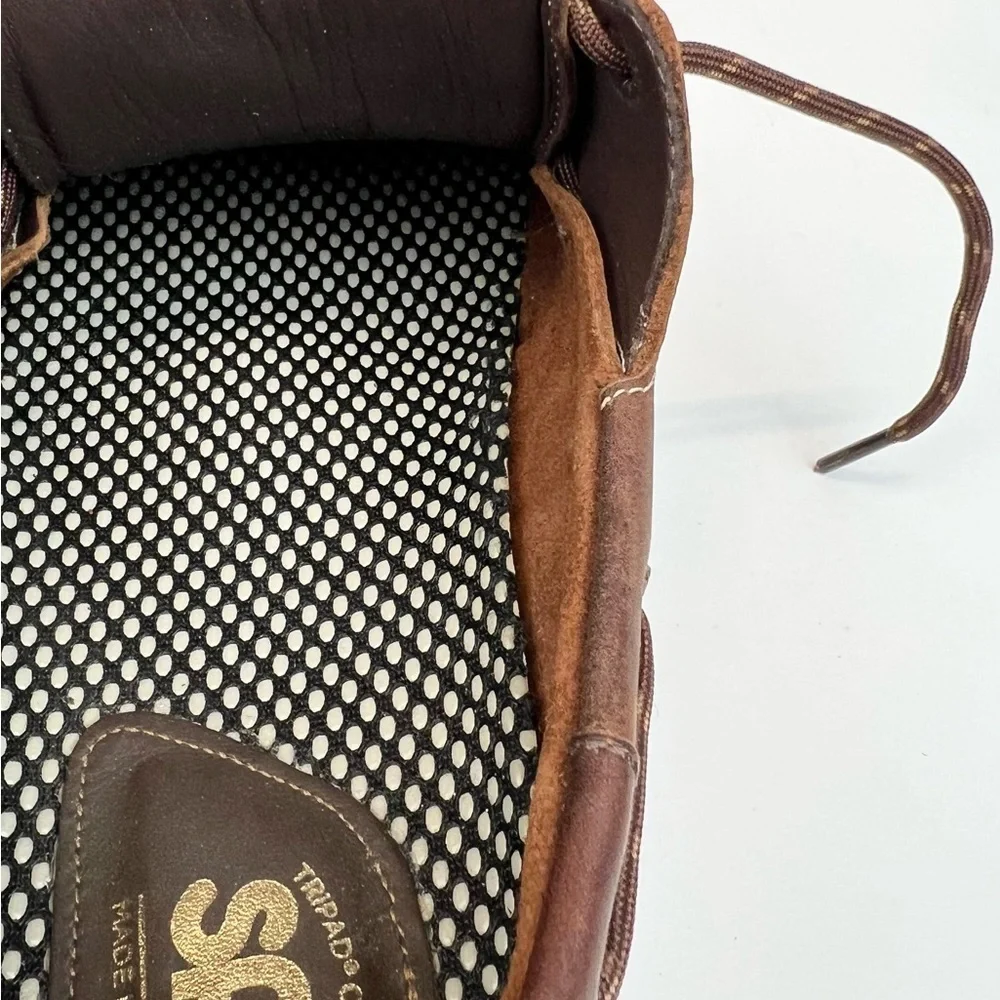 SAS Brown Boat Shoes with Leather Finish